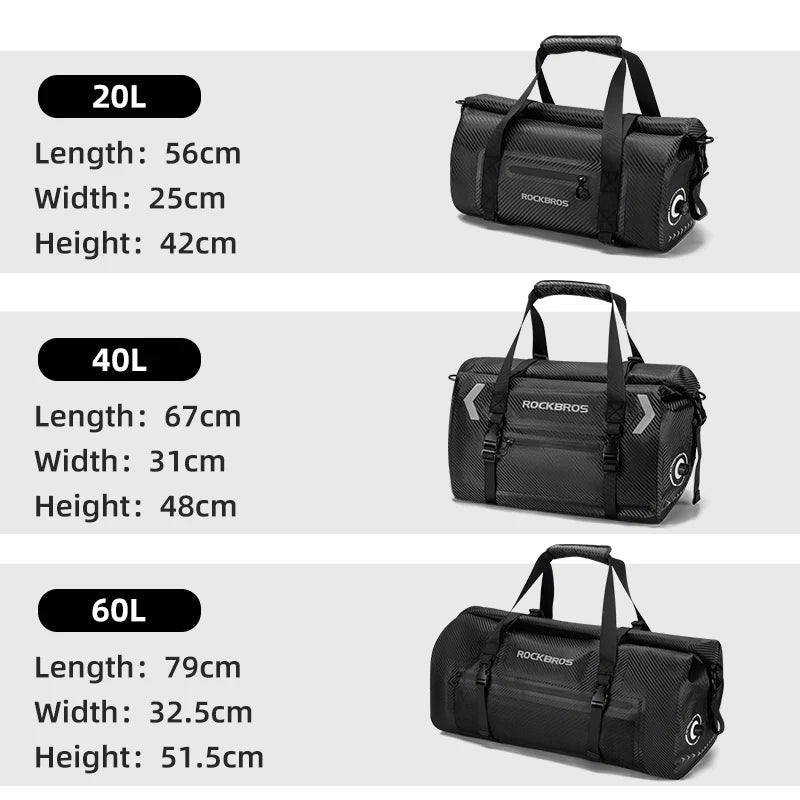 Motorcycle Rear Tail Bag Saddle Bag Luggage Storage Pannier Waterproof 50L (30140073001)